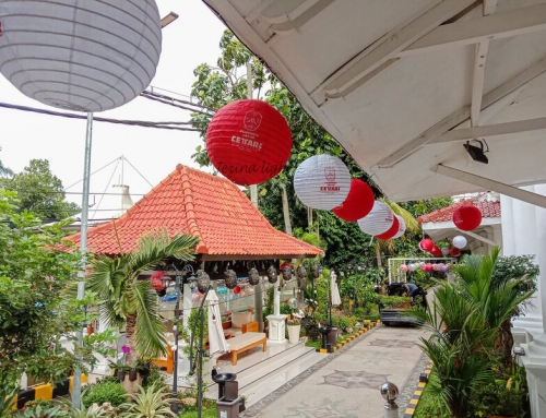Lampion Bulat Custom Permintaan dari Bapak Gunawan Untuk Dekorasi Gedung Negara Grahadi Surabaya